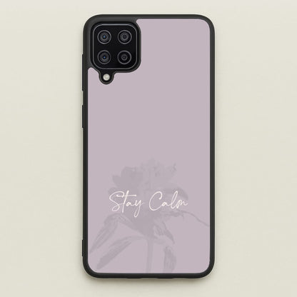 Mauve Stay Calm  - Clean Girl Aesthetic Phone Case for Galaxy A12