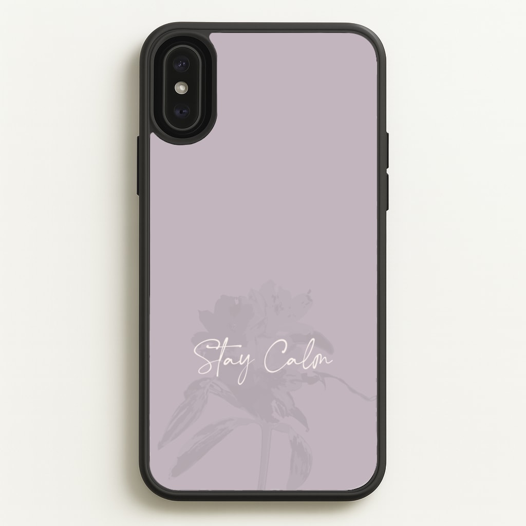 Mauve Stay Calm  - Clean Girl Aesthetic Phone Case for iPhone XS Max