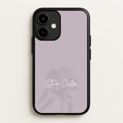 Mauve Stay Calm  - Clean Girl Aesthetic Phone Case for iPhone 12 / 12 Pro