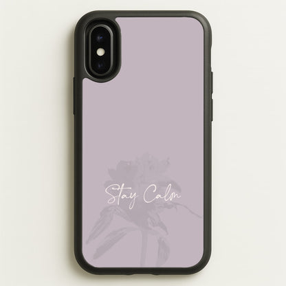 Mauve Stay Calm  - Clean Girl Aesthetic Phone Case for iPhone X / XS