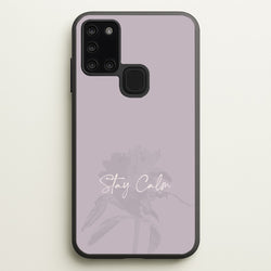 Mauve Stay Calm  - Clean Girl Aesthetic Phone Case for Galaxy A21s