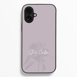 Mauve Stay Calm  - Clean Girl Aesthetic Phone Case for iPhone 16 Plus