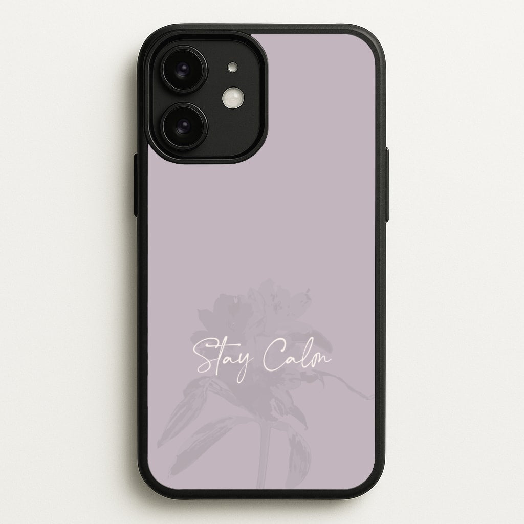 Mauve Stay Calm  - Clean Girl Aesthetic Phone Case for iPhone 11
