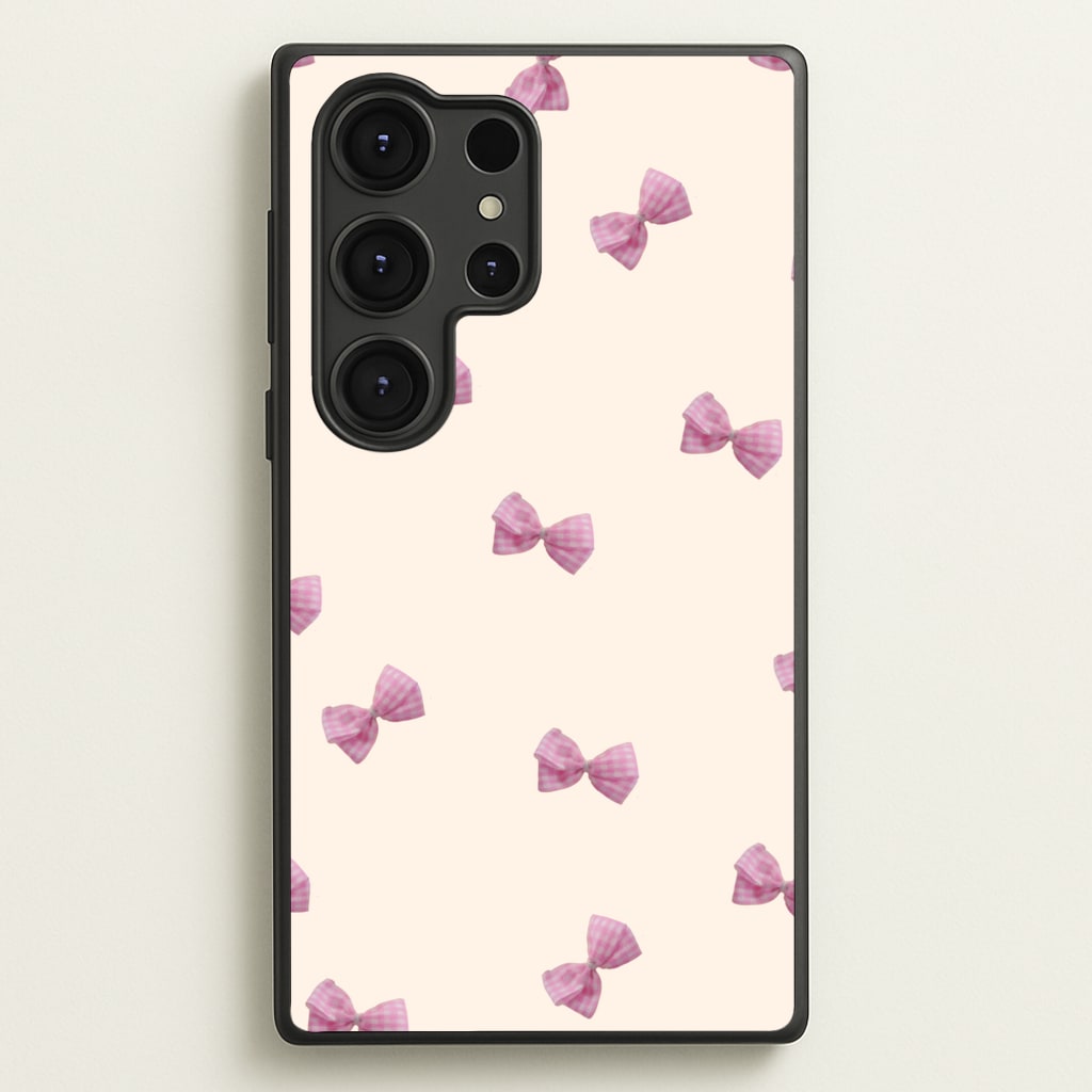 Pink Coquette Bows  - Clean Girl Aesthetic Phone Case for Galaxy S25 Ultra