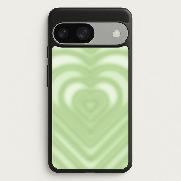 Drippy Love Heart Green  - Clean Girl Aesthetic Phone Case for Google Pixel 9 / 9 Pro