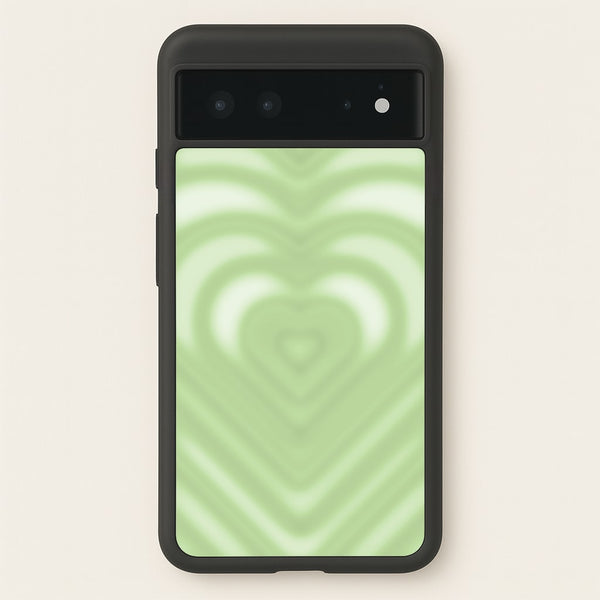 Drippy Love Heart Green  - Clean Girl Aesthetic Phone Case for Google Pixel 6
