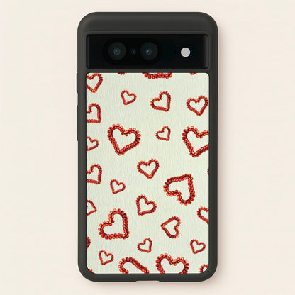 Elastic Hearts Pattern  - Clean Girl Aesthetic Phone Case for Google Pixel 8