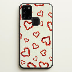 Elastic Hearts Pattern  - Clean Girl Aesthetic Phone Case for Galaxy A21s