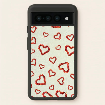 Elastic Hearts Pattern  - Clean Girl Aesthetic Phone Case for Google Pixel 7 Pro