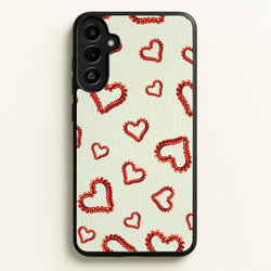 Elastic Hearts Pattern  - Clean Girl Aesthetic Phone Case for Galaxy A36
