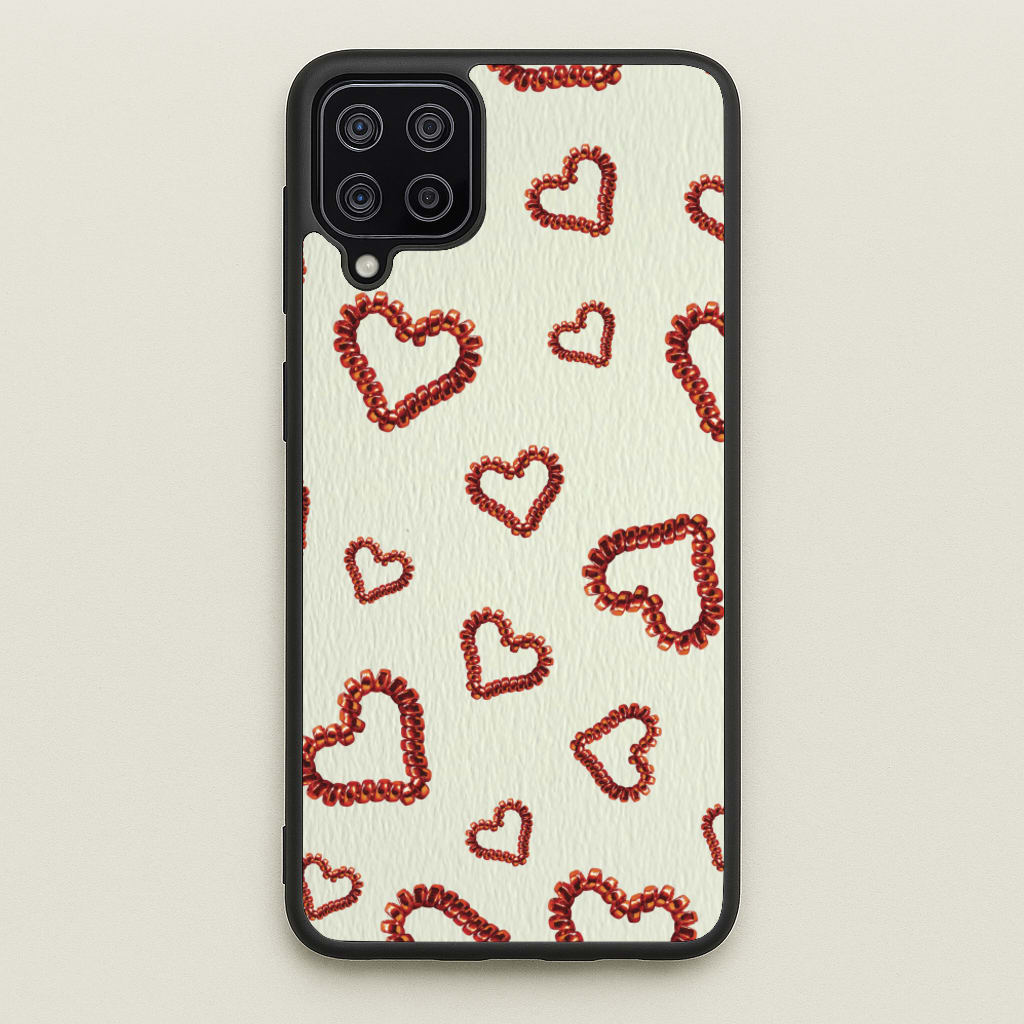 Elastic Hearts Pattern  - Clean Girl Aesthetic Phone Case for Galaxy A12