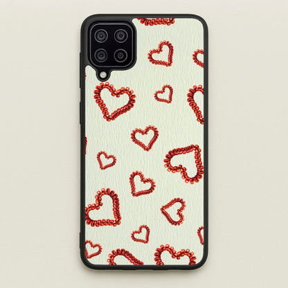 Elastic Hearts Pattern  - Clean Girl Aesthetic Phone Case for Galaxy A12