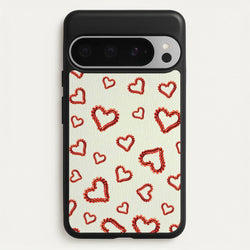 Elastic Hearts Pattern  - Clean Girl Aesthetic Phone Case for Google Pixel 9 Pro XL