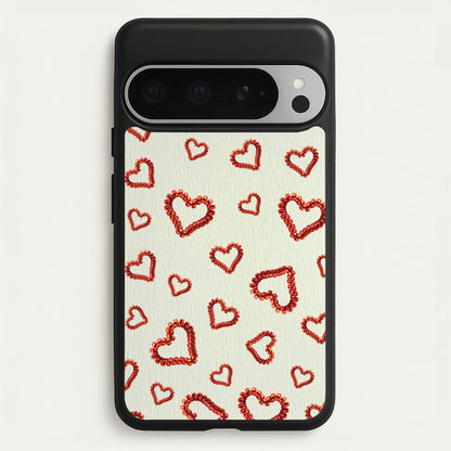 Elastic Hearts Pattern  - Clean Girl Aesthetic Phone Case for Google Pixel 9 Pro XL
