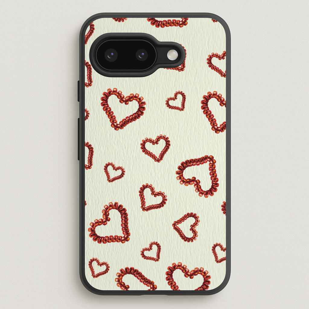 Elastic Hearts Pattern  - Clean Girl Aesthetic Phone Case for Google Pixel 9a