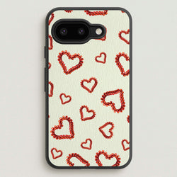 Elastic Hearts Pattern  - Clean Girl Aesthetic Phone Case for Google Pixel 9a