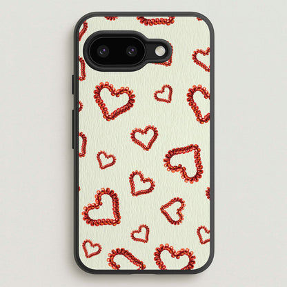 Elastic Hearts Pattern  - Clean Girl Aesthetic Phone Case for Google Pixel 9a