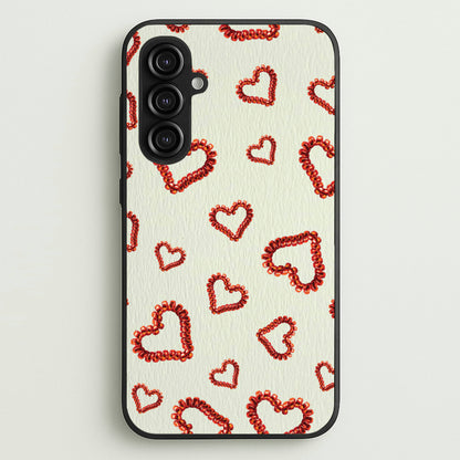 Elastic Hearts Pattern  - Clean Girl Aesthetic Phone Case for Galaxy S23FE