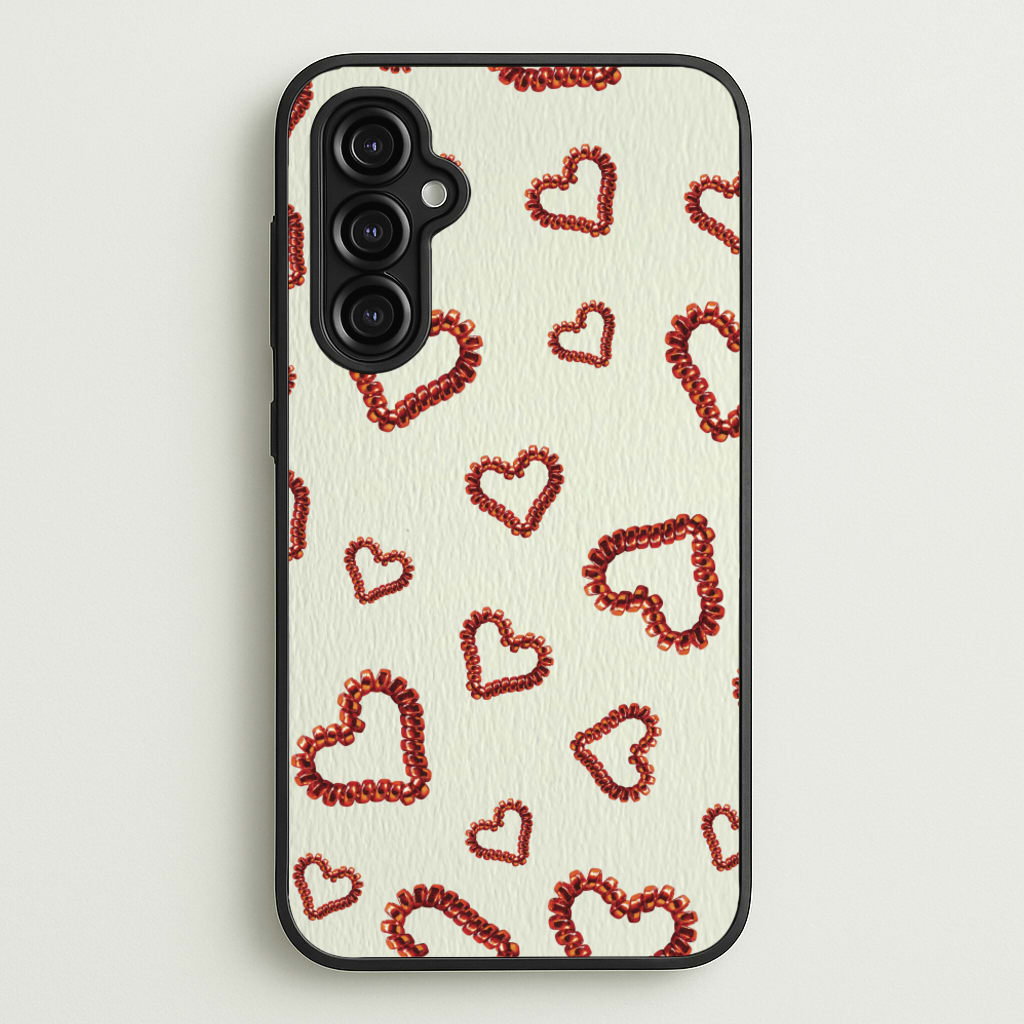 Elastic Hearts Pattern  - Clean Girl Aesthetic Phone Case for Galaxy A14
