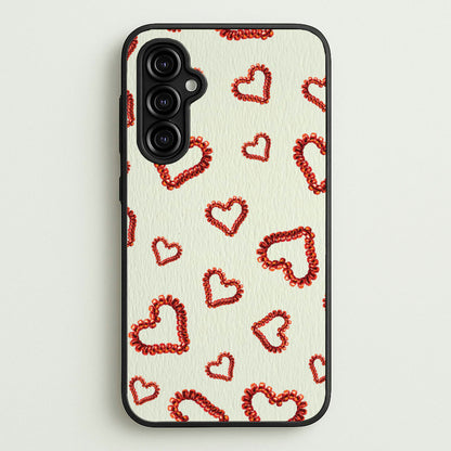 Elastic Hearts Pattern  - Clean Girl Aesthetic Phone Case for Galaxy A14