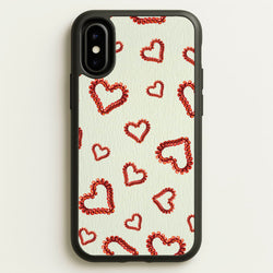 Elastic Hearts Pattern  - Clean Girl Aesthetic Phone Case for iPhone X / XS