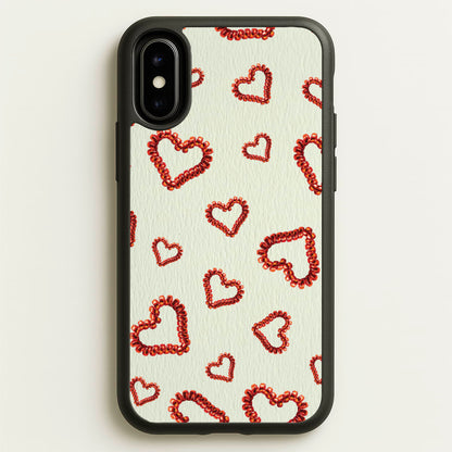 Elastic Hearts Pattern  - Clean Girl Aesthetic Phone Case for iPhone X / XS
