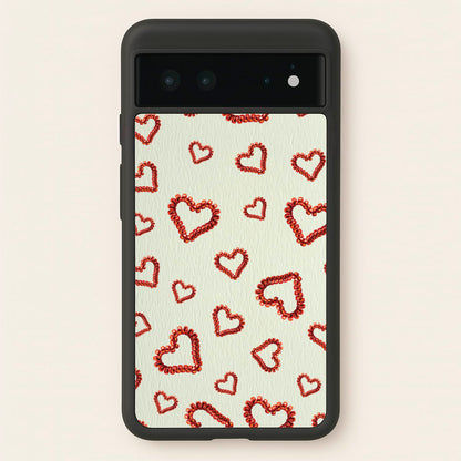 Elastic Hearts Pattern  - Clean Girl Aesthetic Phone Case for Google Pixel 6