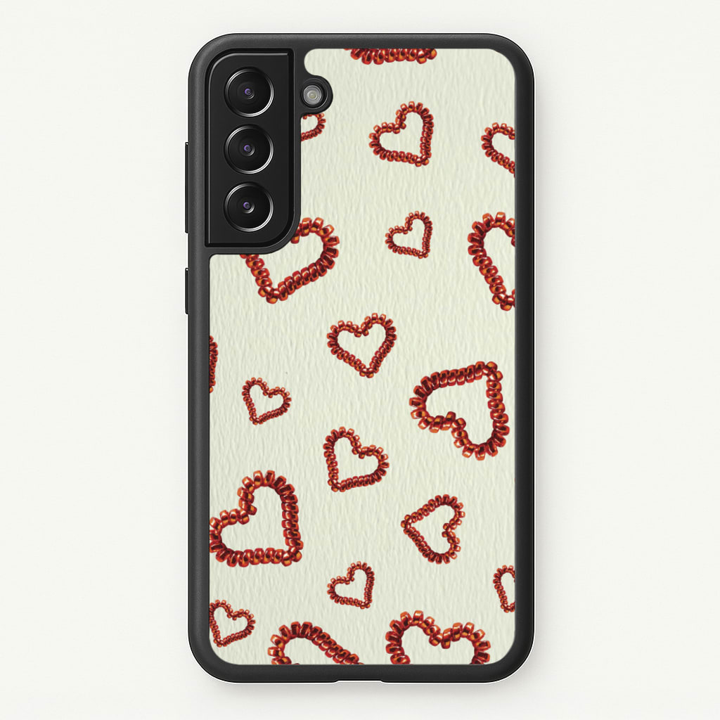 Elastic Hearts Pattern  - Clean Girl Aesthetic Phone Case for Galaxy S22