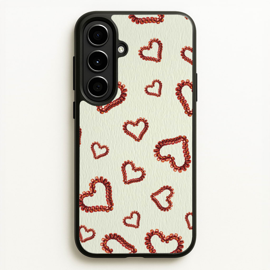 Elastic Hearts Pattern  - Clean Girl Aesthetic Phone Case for Galaxy A56
