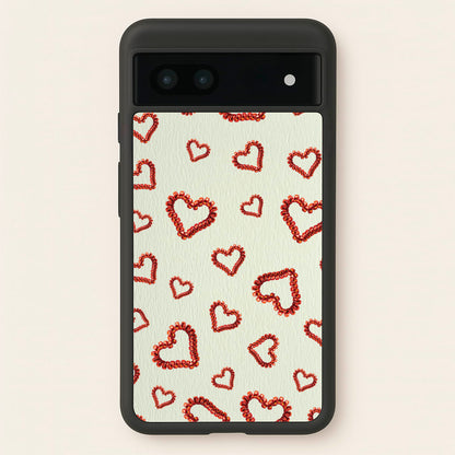 Elastic Hearts Pattern  - Clean Girl Aesthetic Phone Case for Google Pixel 7a