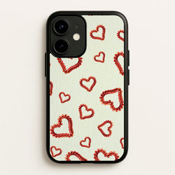 Elastic Hearts Pattern  - Clean Girl Aesthetic Phone Case for iPhone 12 Mini
