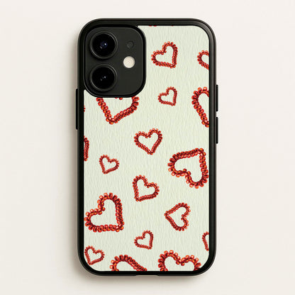 Elastic Hearts Pattern  - Clean Girl Aesthetic Phone Case for iPhone 12 Mini