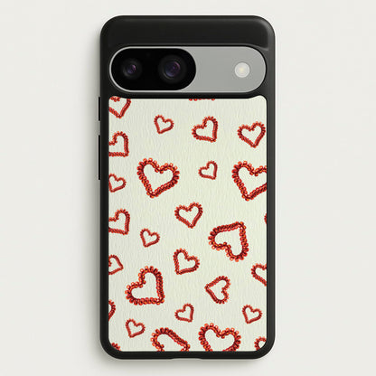 Elastic Hearts Pattern  - Clean Girl Aesthetic Phone Case for Google Pixel 9 / 9 Pro