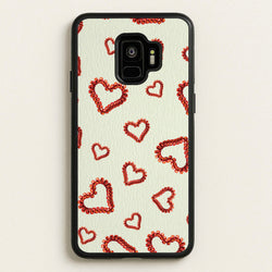 Elastic Hearts Pattern  - Clean Girl Aesthetic Phone Case for Galaxy S9