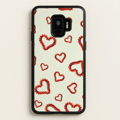 Elastic Hearts Pattern  - Clean Girl Aesthetic Phone Case for Galaxy S9