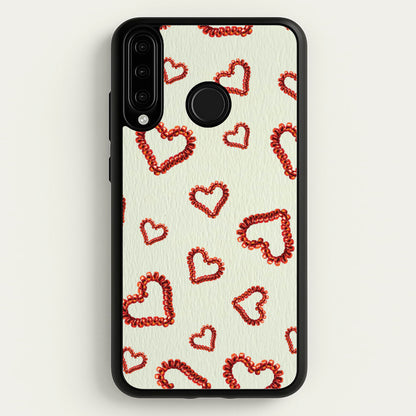 Elastic Hearts Pattern  - Clean Girl Aesthetic Phone Case for Huawei P30 Lite