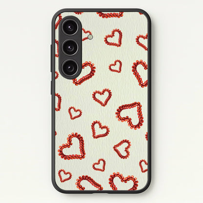 Elastic Hearts Pattern  - Clean Girl Aesthetic Phone Case for Galaxy S24