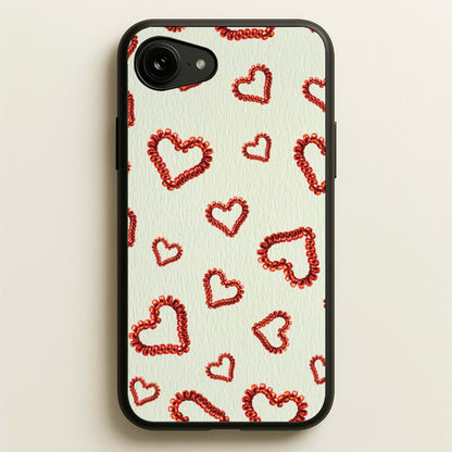 Elastic Hearts Pattern  - Clean Girl Aesthetic Phone Case for iPhone 16e