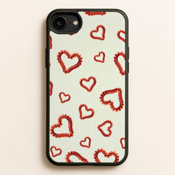 Elastic Hearts Pattern  - Clean Girl Aesthetic Phone Case for iPhone 6 / 7 / 8 / SE