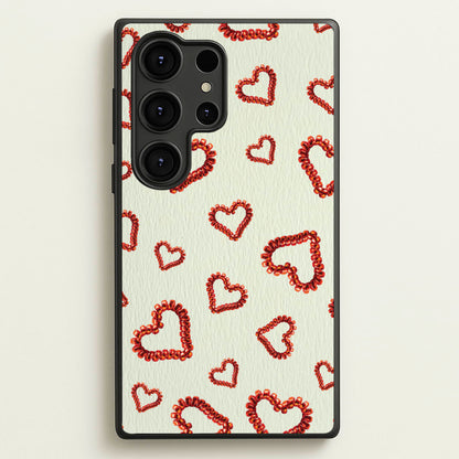 Elastic Hearts Pattern  - Clean Girl Aesthetic Phone Case for Galaxy S25 Ultra