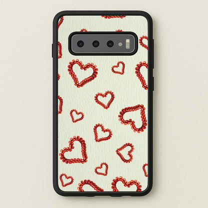 Elastic Hearts Pattern  - Clean Girl Aesthetic Phone Case for Galaxy S10 Plus