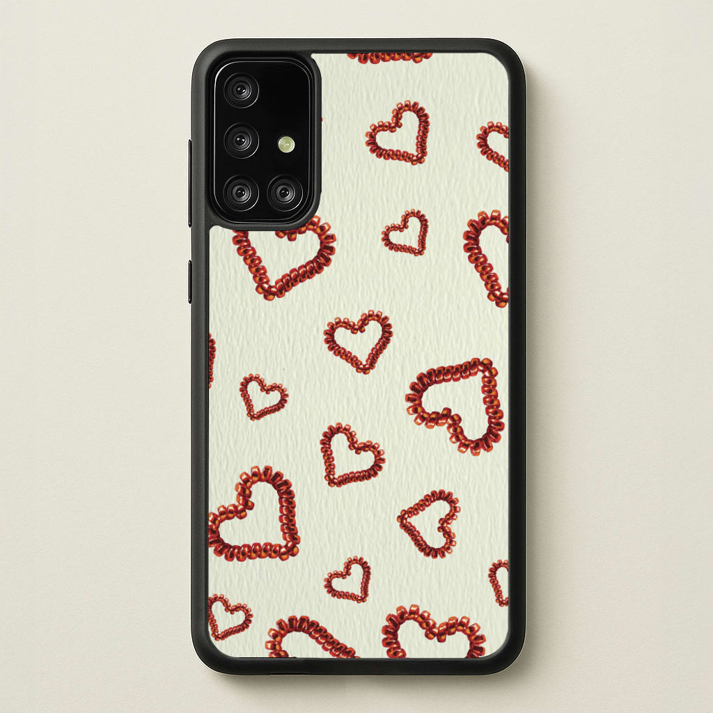 Elastic Hearts Pattern  - Clean Girl Aesthetic Phone Case for Galaxy A71