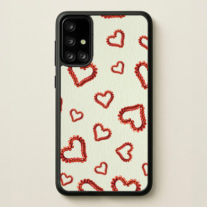 Elastic Hearts Pattern  - Clean Girl Aesthetic Phone Case for Galaxy A71