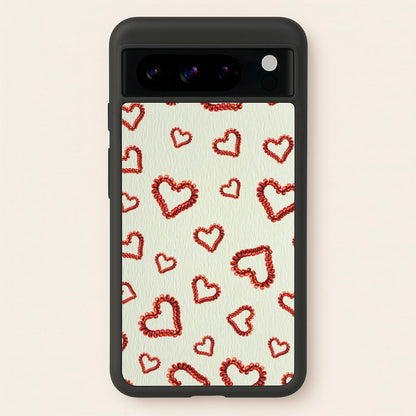 Elastic Hearts Pattern  - Clean Girl Aesthetic Phone Case for Google Pixel 8 Pro