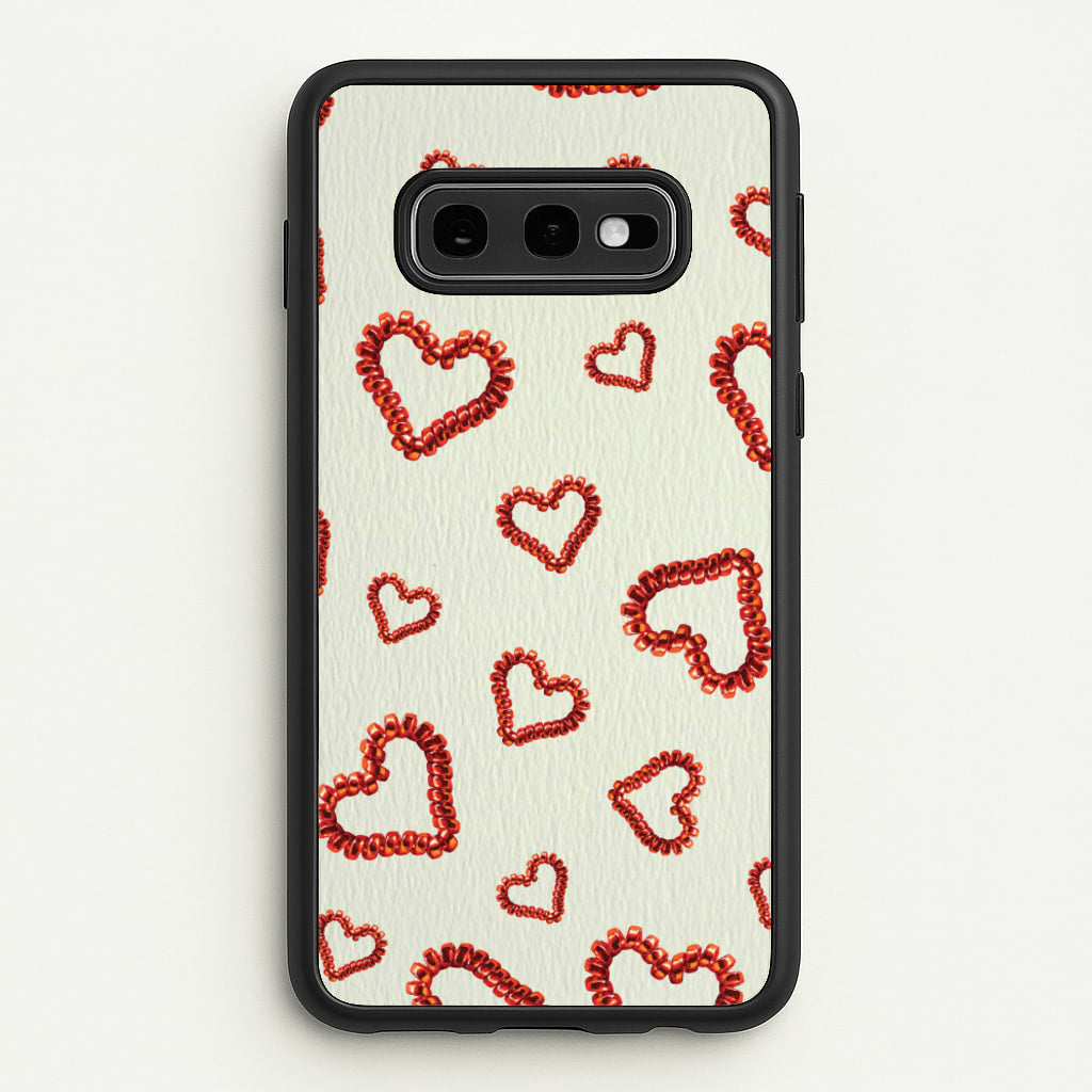 Elastic Hearts Pattern  - Clean Girl Aesthetic Phone Case for Galaxy S10e