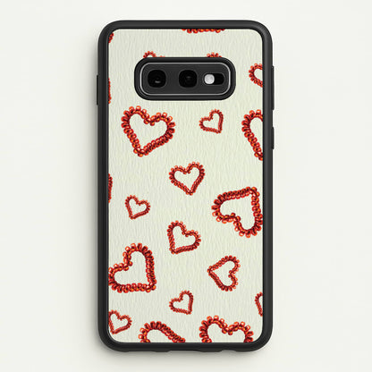 Elastic Hearts Pattern  - Clean Girl Aesthetic Phone Case for Galaxy S10e