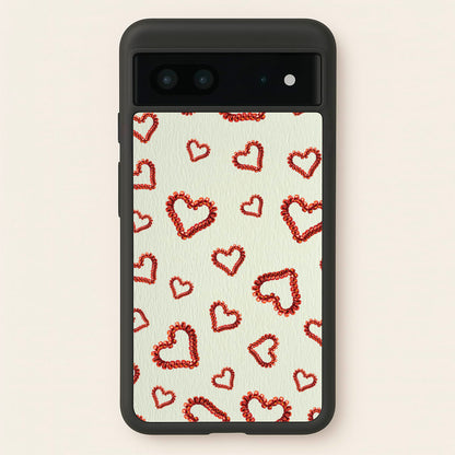 Elastic Hearts Pattern  - Clean Girl Aesthetic Phone Case for Google Pixel 7