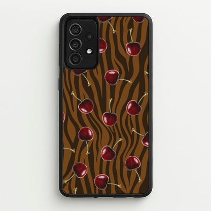 Animal Print With Cherries Pattern  - Clean Girl Aesthetic Phone Case for Galaxy A52 / A52s