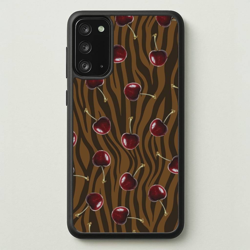 Animal Print With Cherries Pattern  - Clean Girl Aesthetic Phone Case for Galaxy Note 20