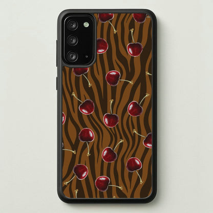 Animal Print With Cherries Pattern  - Clean Girl Aesthetic Phone Case for Galaxy Note 20